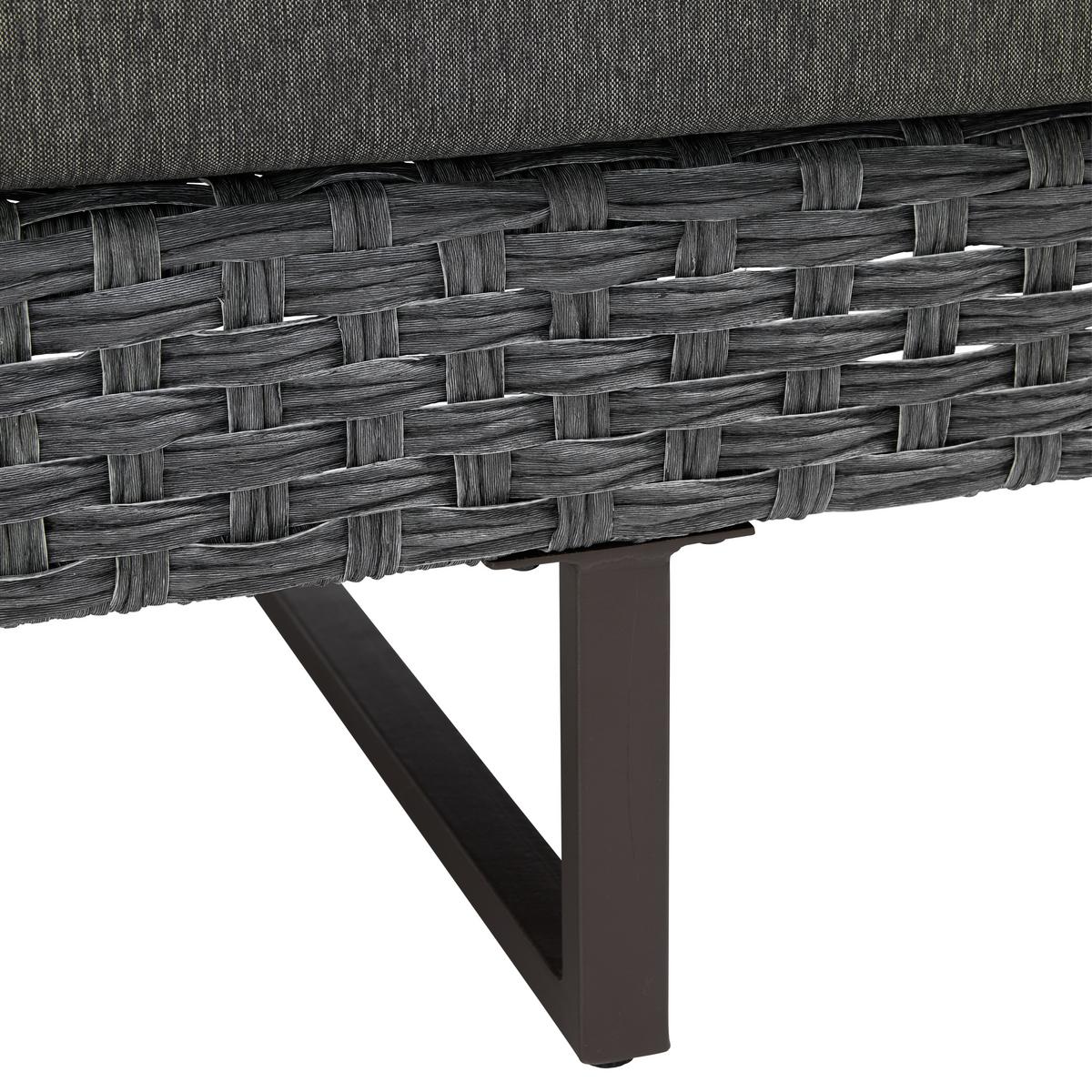 LOUNGEGARNITUR RAFFAELA - Grau, Modern, Glas/Kunststoff (207/64/75cm) - Bessagi Garden