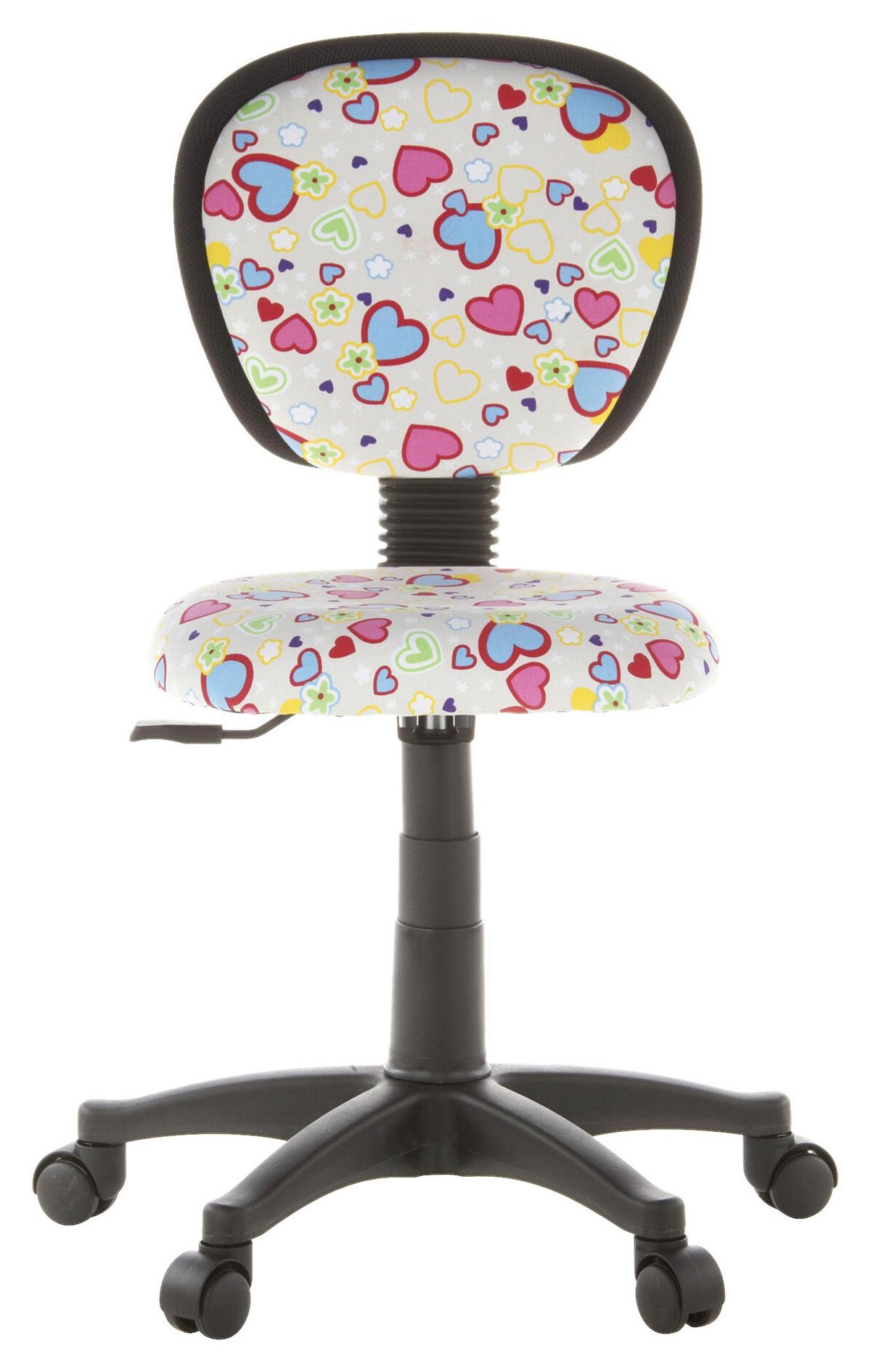 Mladinski Vrtljivi Stol Kiddy Top, Motiv Rožice In Srčki - večbarvno, Basics, umetna masa (40/79-90/37cm) - MID.YOU