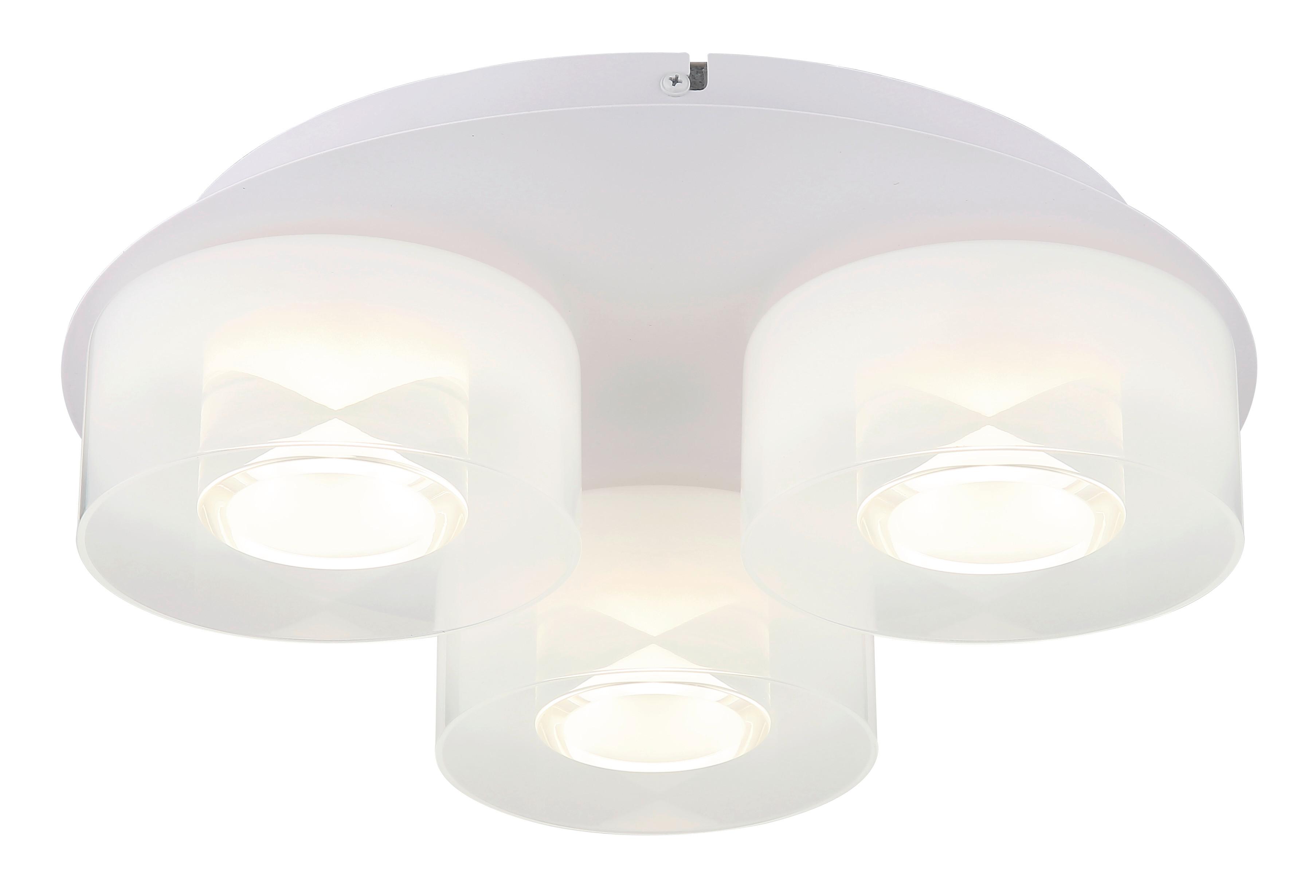 Plafonieră cu LED Belinda - alb/străveziu, plastic/sticlă (38/11,5cm)