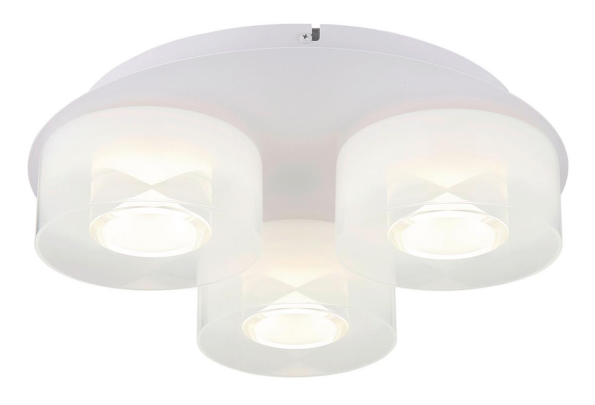 Plafonieră cu LED Belinda - alb/străveziu, plastic/sticlă (38/11,5cm)