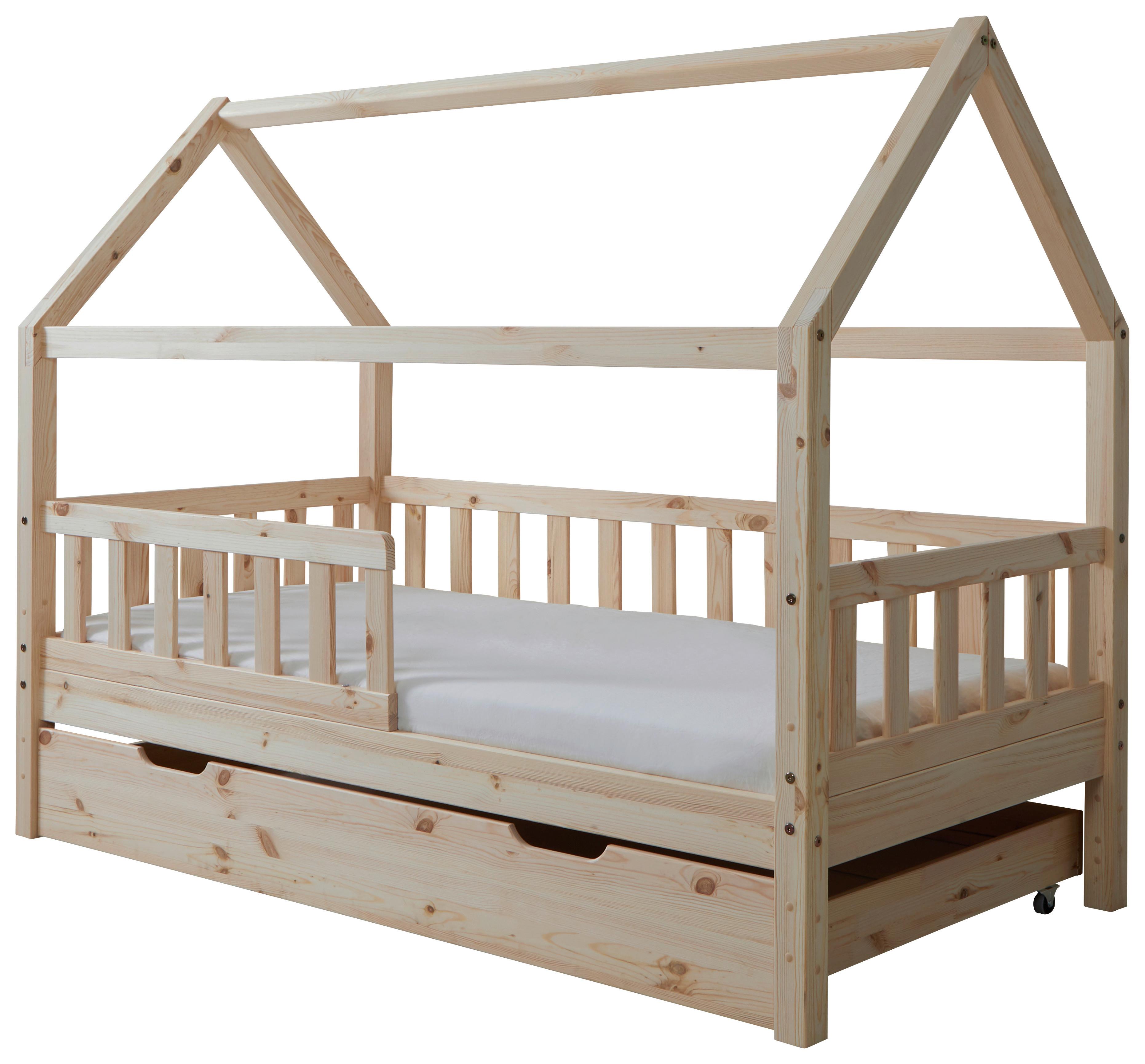 Hausbett Kay ca. 80x160 cm Kiefer Natur - Naturfarben, MODERN, Holz/Textil (80/160cm) - MID.YOU