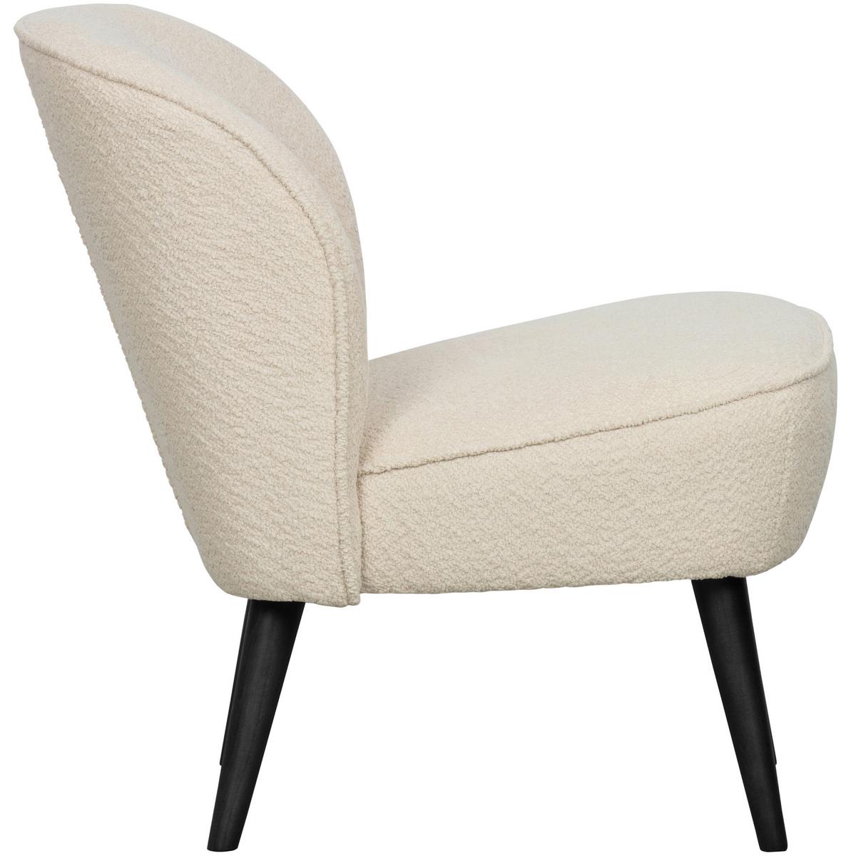 Sessel Sara Creme - Creme/Schwarz, Design, Holz/Textil (59/71/70cm) - Livetastic