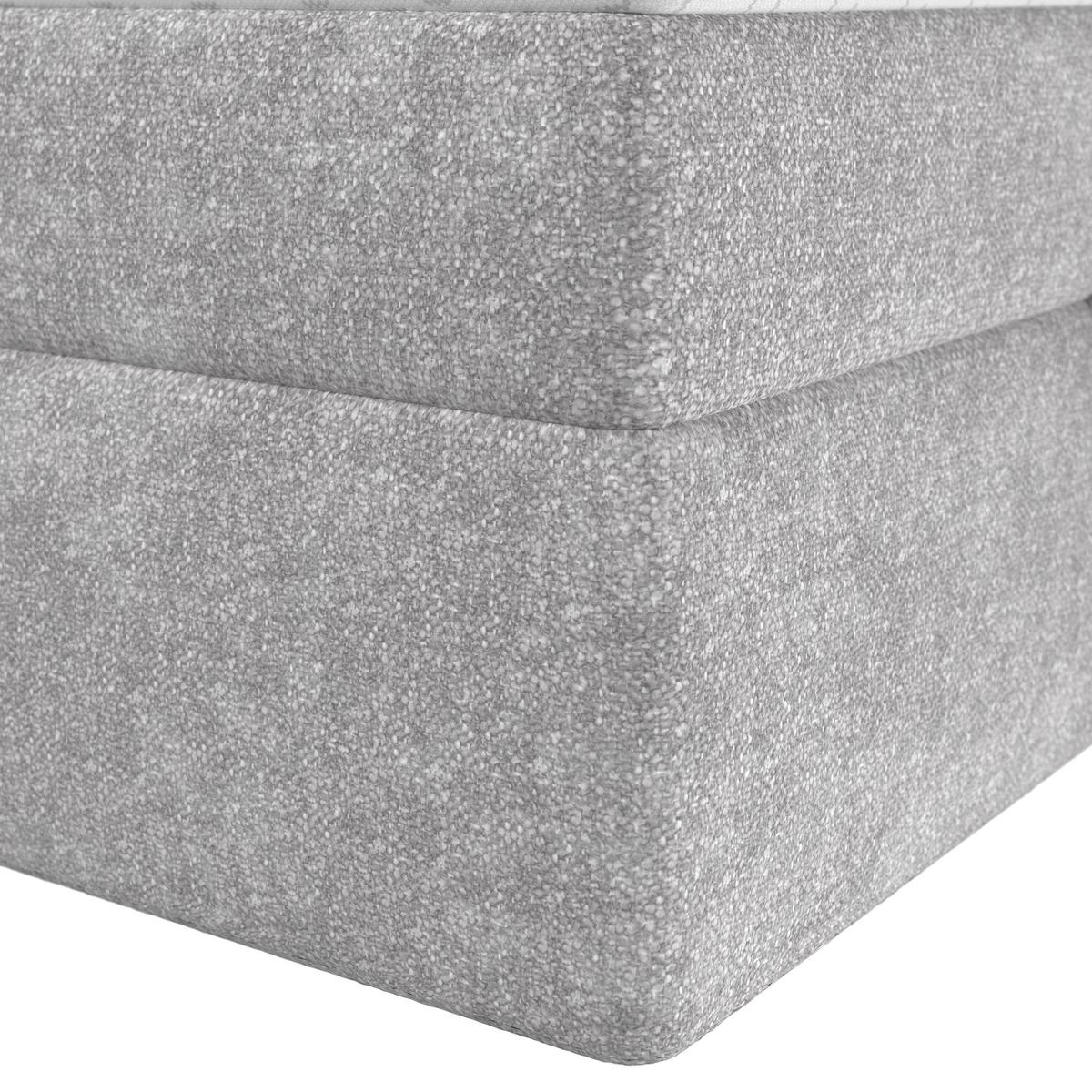 Boxbett Mala ca. 180x200 cm Hellgrau mit Topper - Hellgrau/Schwarz, MODERN, Holz/Holzwerkstoff (180/200cm) - Bessagi Home