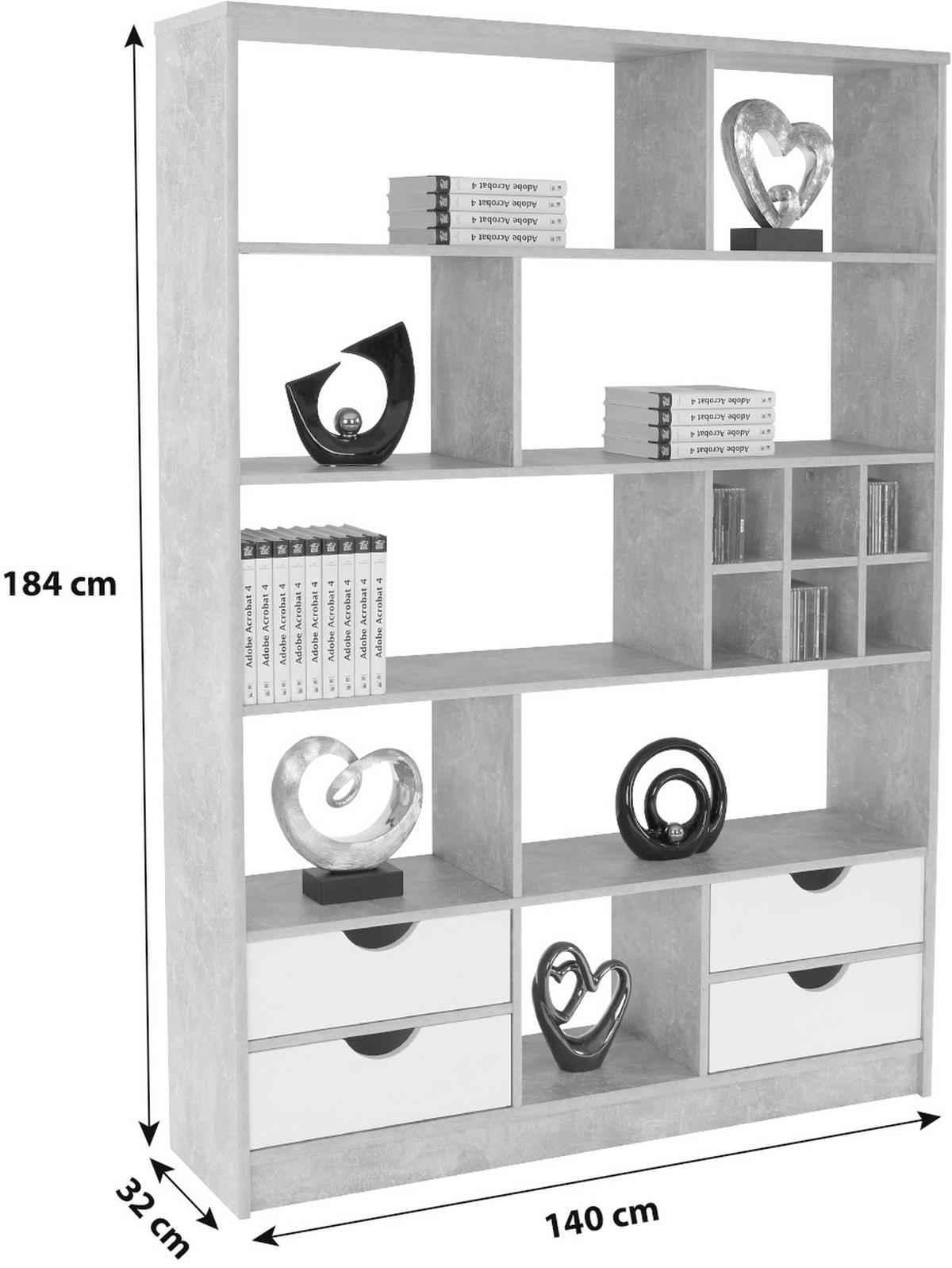 Etajeră Meggy - culoare lemn stejar, Modern, lemn (140/184/32cm) - Modern Living