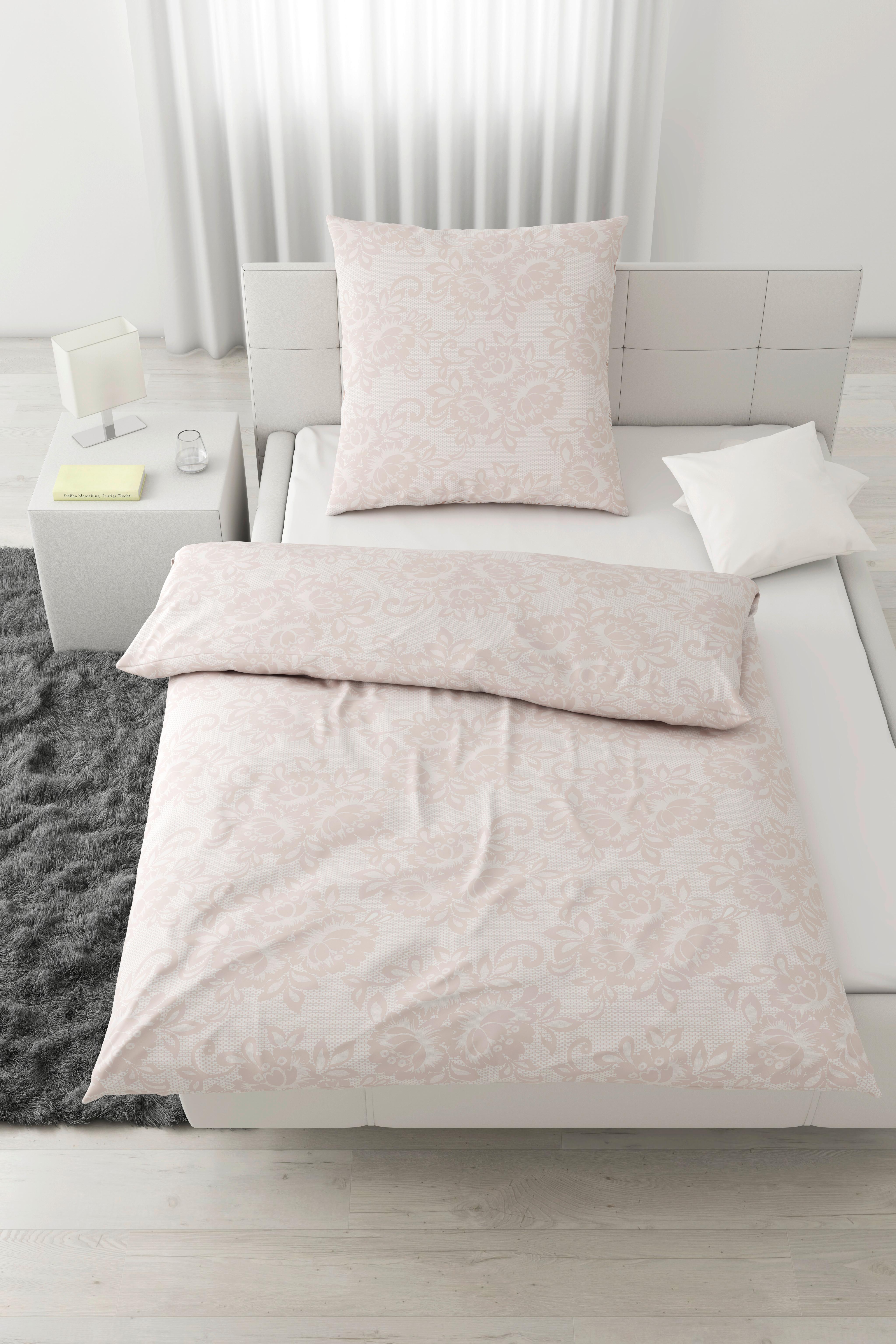 Bettwäsche Senta Rosa ca. 135x200cm - Rosa, ROMANTIK / LANDHAUS, Textil (135/200cm) - Modern Living