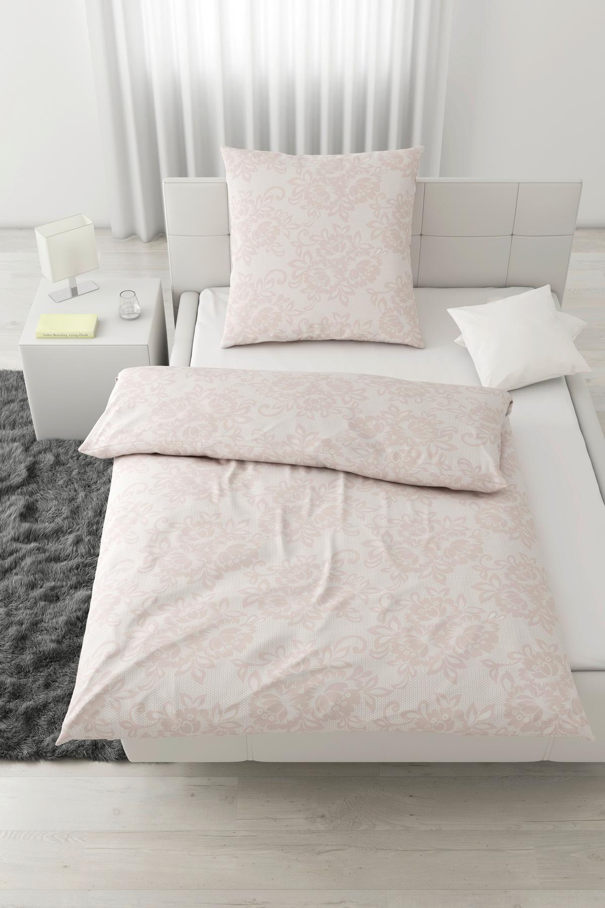 Bettwäsche Senta Rosa ca. 135x200cm - Rosa, ROMANTIK / LANDHAUS, Textil (135/200cm) - Modern Living