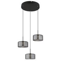 Led Svjetiljka Viseća 15634-3 Fogsy - prozirno/crna, Design, staklo/metal (40/150cm) - Globo