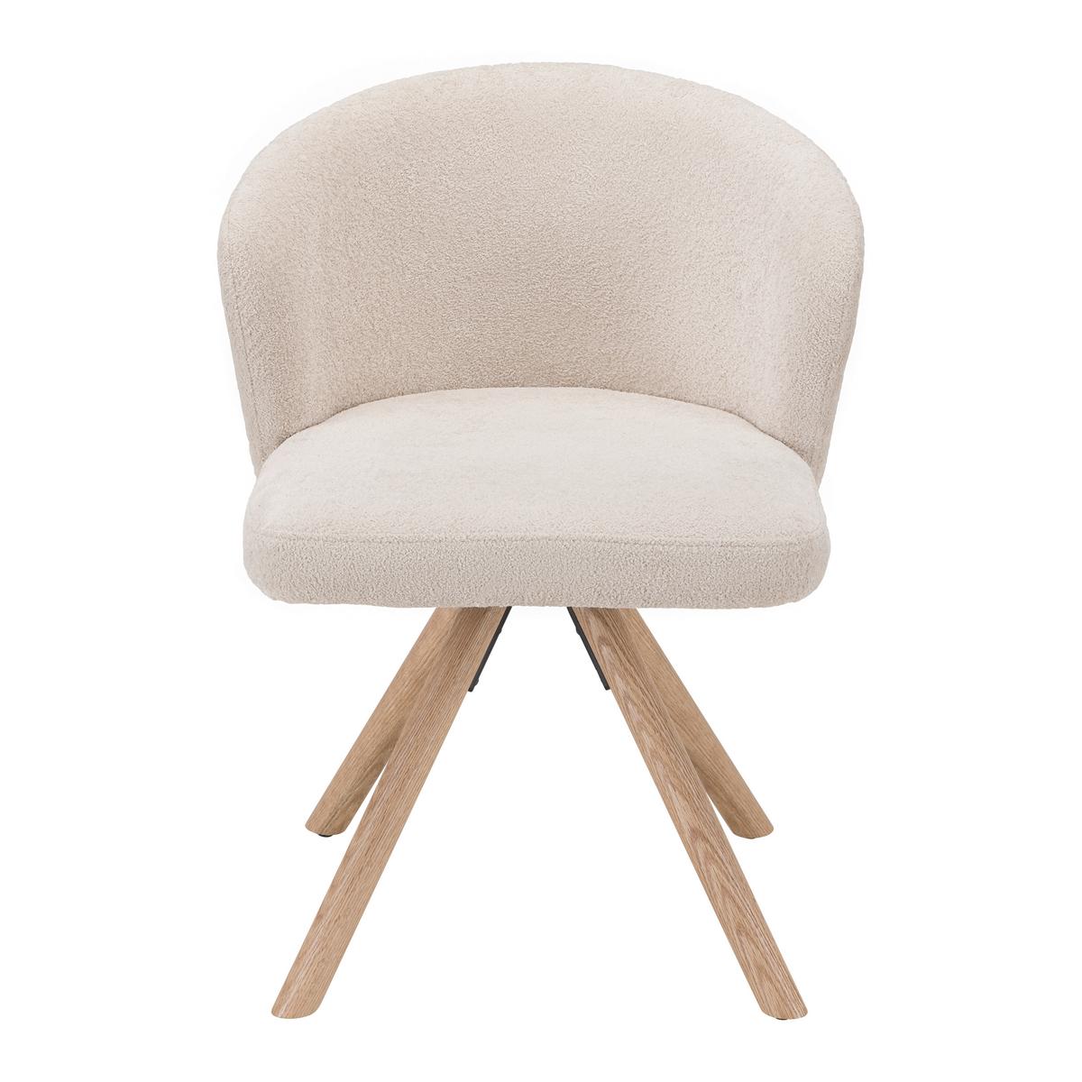 Stuhl Frida Beige/eichefarben - Eichefarben/Beige, Modern, Holz/Textil (57/76/57cm) - Mömax