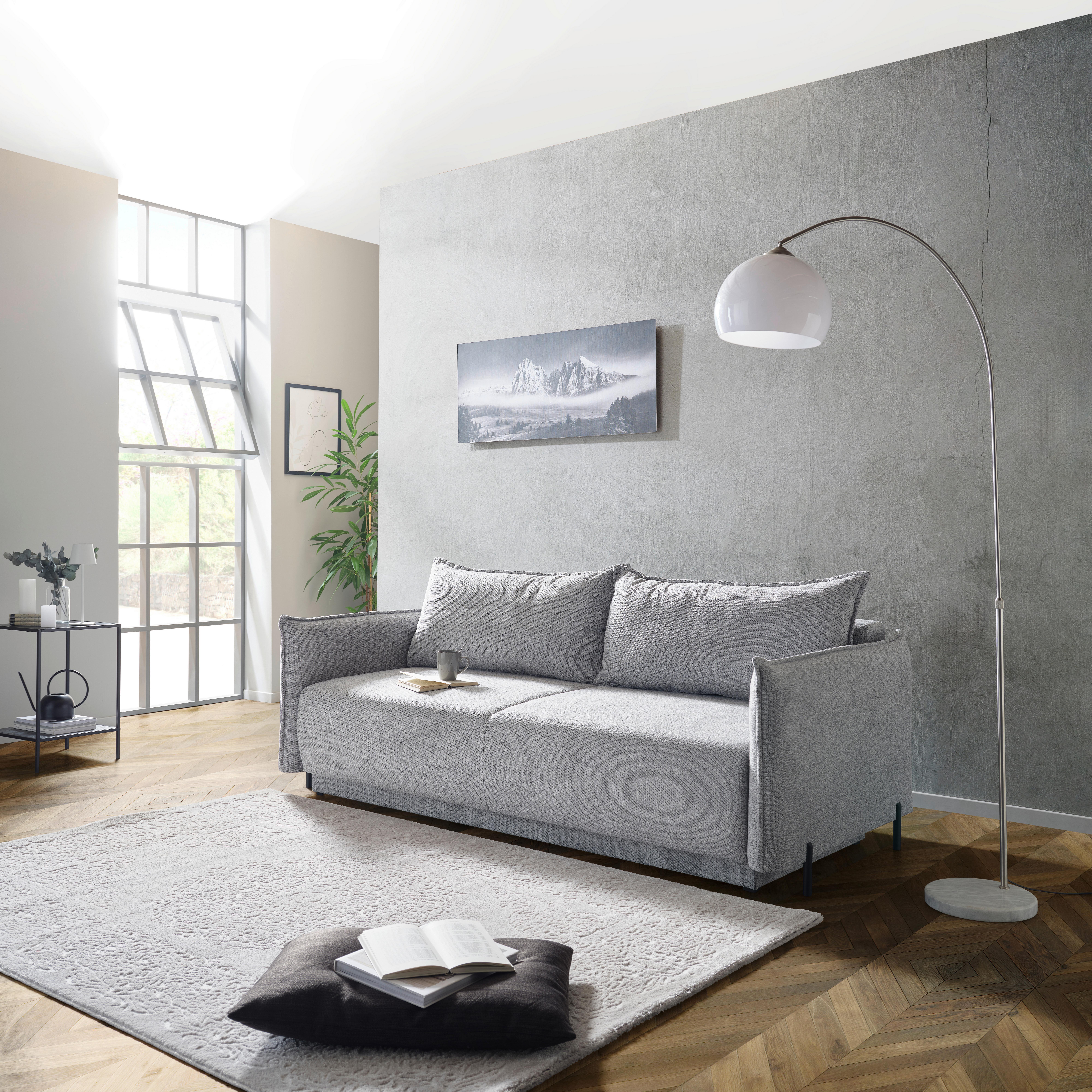 Zofa S Posteljno Funkcijo Gulia, Siva - črna/svetlo siva, Moderno, kovina/tekstil (217/75-95/112cm) - Mömax