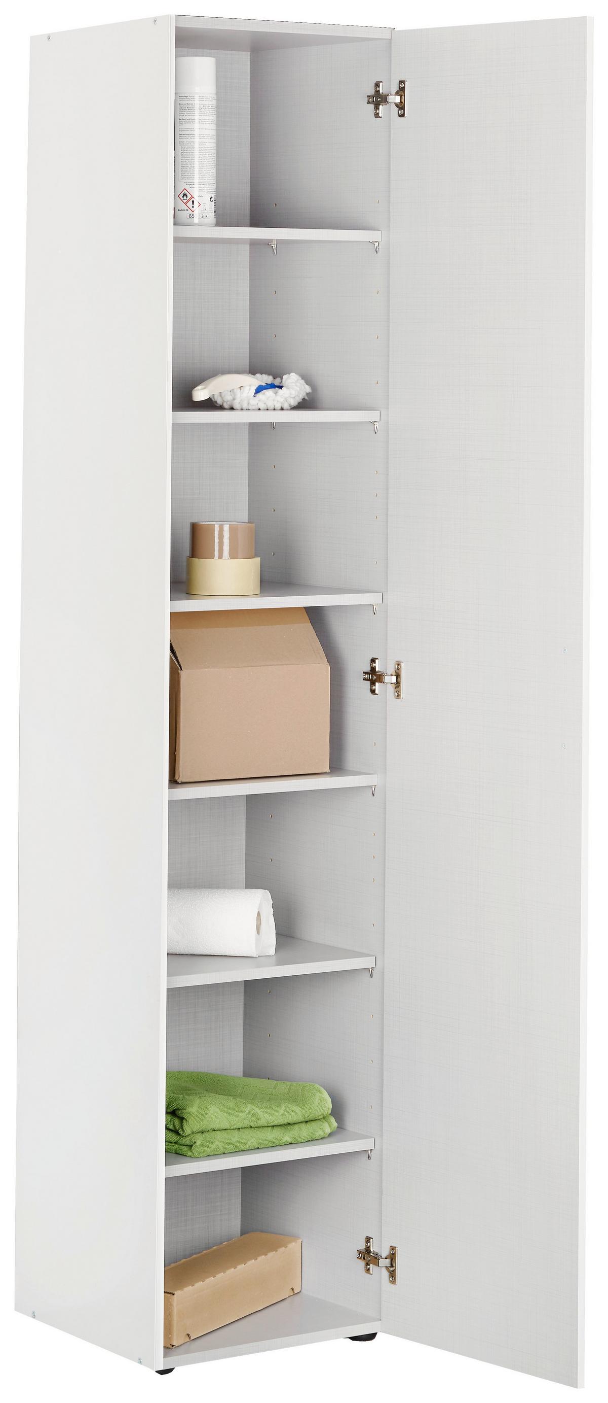 Mehrzweckschrank in Weiss - Weiss/Alufarben, Konventionell, Holzwerkstoff/Kunststoff (40/185/40cm) - Mömax