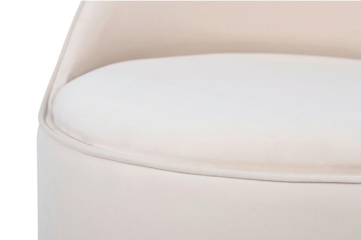 DREHHOCKER VIKTOR 125 - Beige/Goldfarben, Design, Textil/Metall (52/68cm) - Kayoom