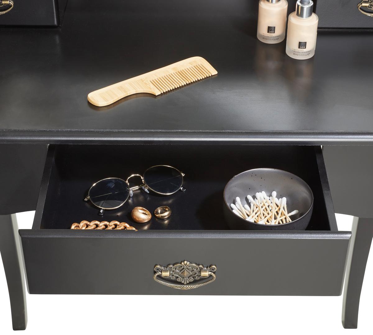 TOALETKA NORA - kolor brązu/czarny, Trend, materiał drewnopochodny/metal (76/146/40cm) - Landscape