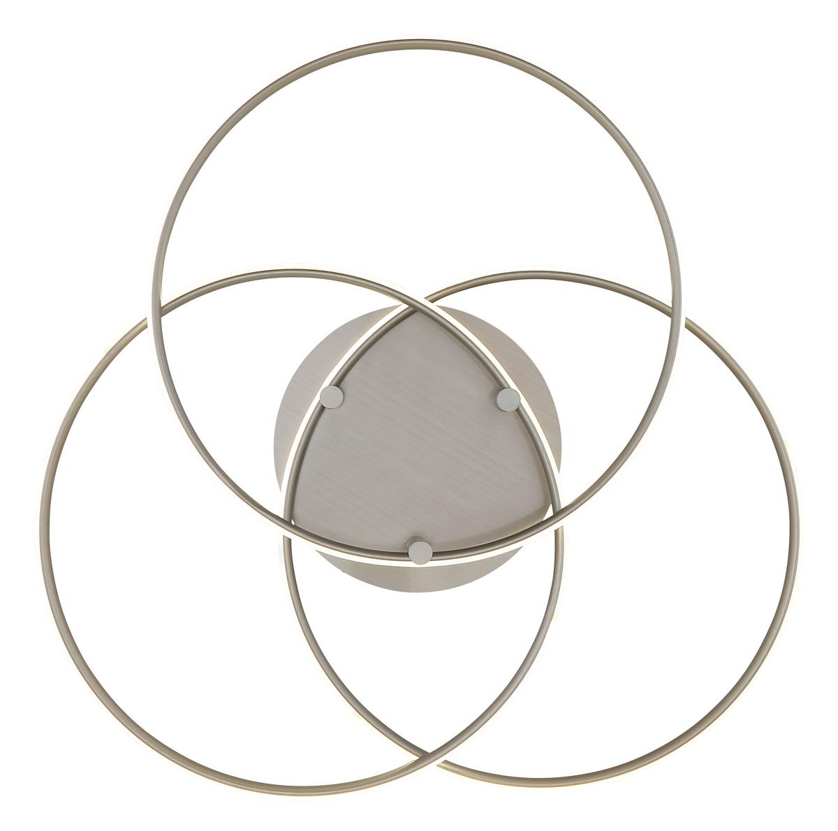 LED-DECKENLEUCHTE 67355-40N KOMBOS - Weiss/Nickelfarben, Design, Kunststoff/Metall (45,6/9,4cm) - Globo