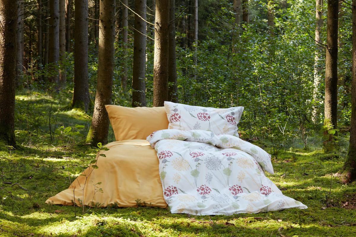 Bettwäsche Bio-Eva in Gelb ca. 135x200cm - Gelb, MODERN, Textil (135/200cm) - ecoTree