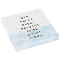 Cocktailserviette Linda in Blau/Weiß ca. 25x25cm - Blau/Weiss, Konventionell, Papier (25cm)