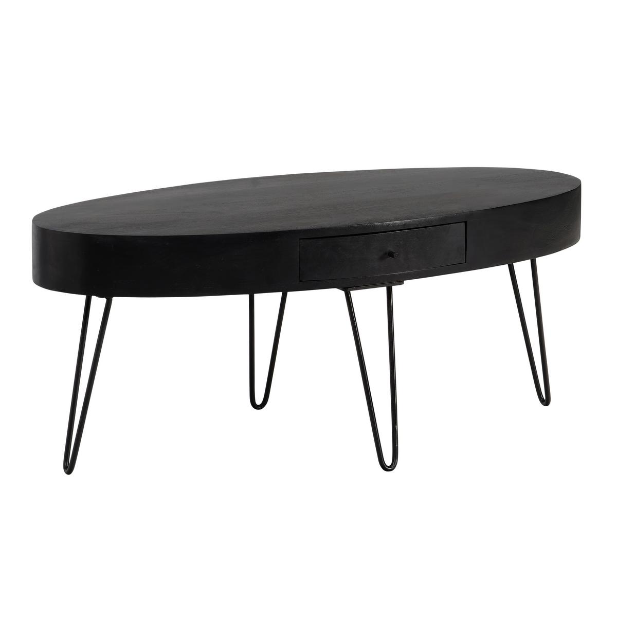 COUCHTISCH WL6.837 - Schwarz, Design, Holz/Metall (100/50/40cm) - MID.YOU