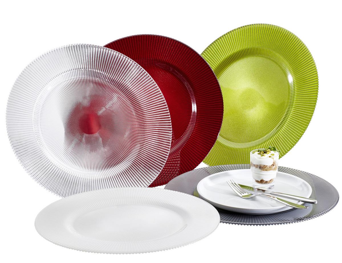 PODTALERZ 333334C LUCE PLATE - jasnobrązowy, Basics, szkło (34cm) - Novel