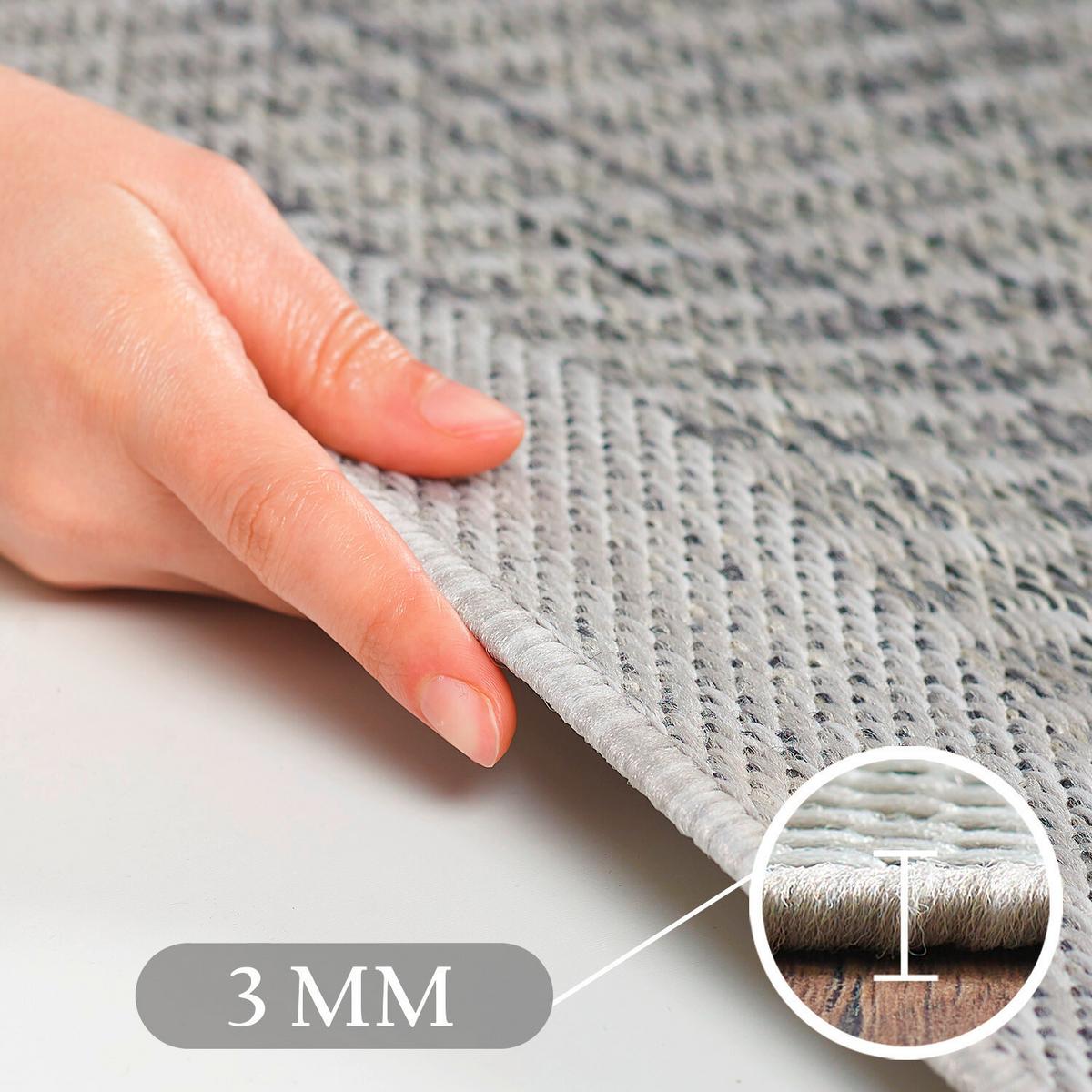 Outdoorteppich Giza Grau ca. 120x170cm - Grau, Basics, Textil (120/170cm) - Novel