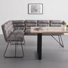 BANC D'ANGLE KONA - gris/noir, MODERN, métal/textile (135/89/180cm) - Bessagi Home