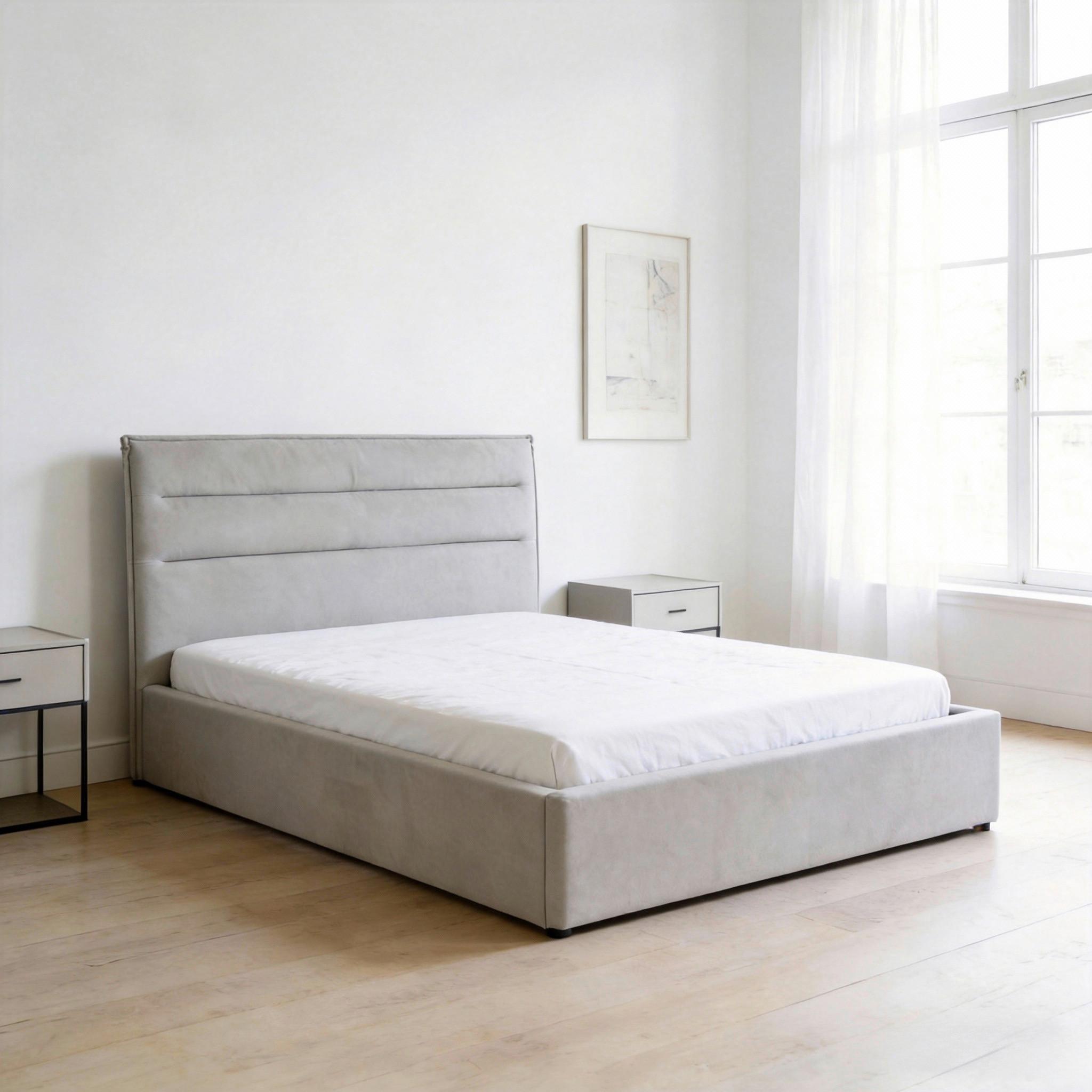 STOPPAD SÄNG SIENNA -EXKLUSIV- -BASED- - ljusgrå/svart, Lifestyle, metall/trä (120/200cm) - Based