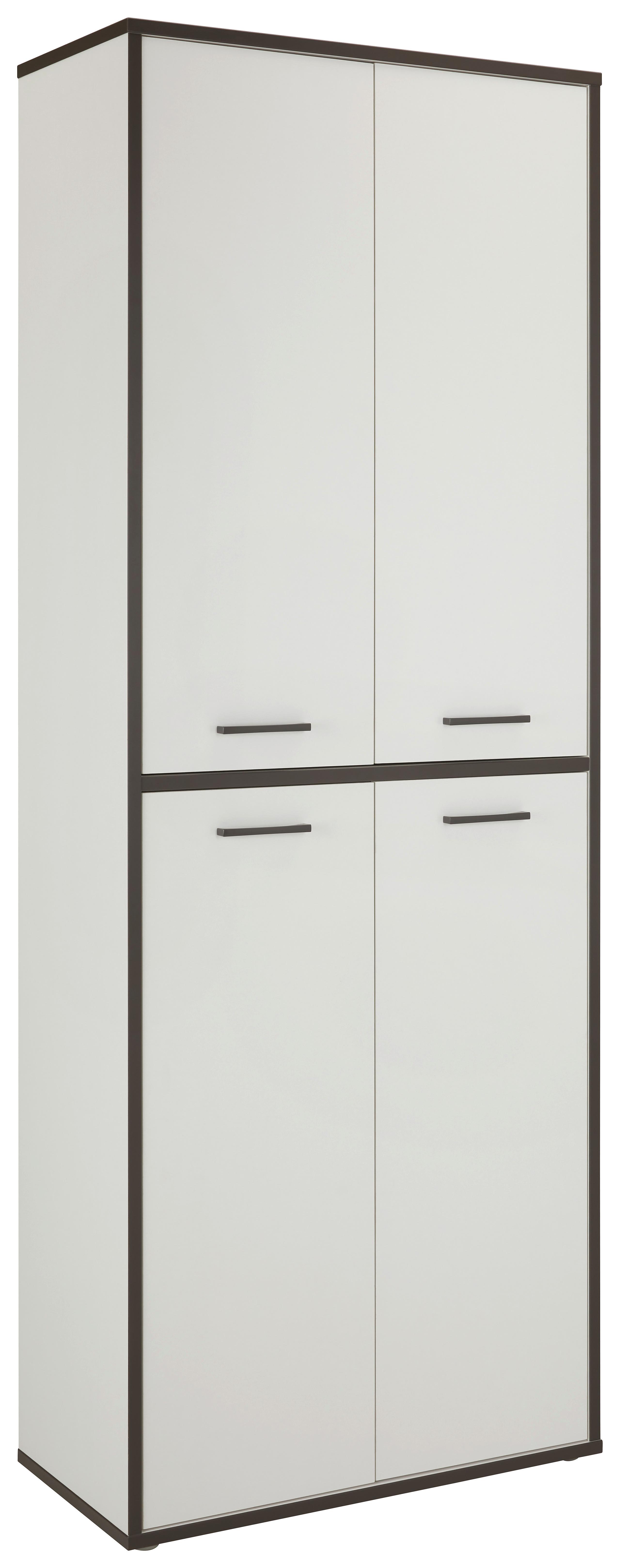 Večnamenska Omara Keflavik, Bela, Siva - siva/bela, Moderno, umetna masa/leseni material (84,5/226,4/41,5cm) - Mömax