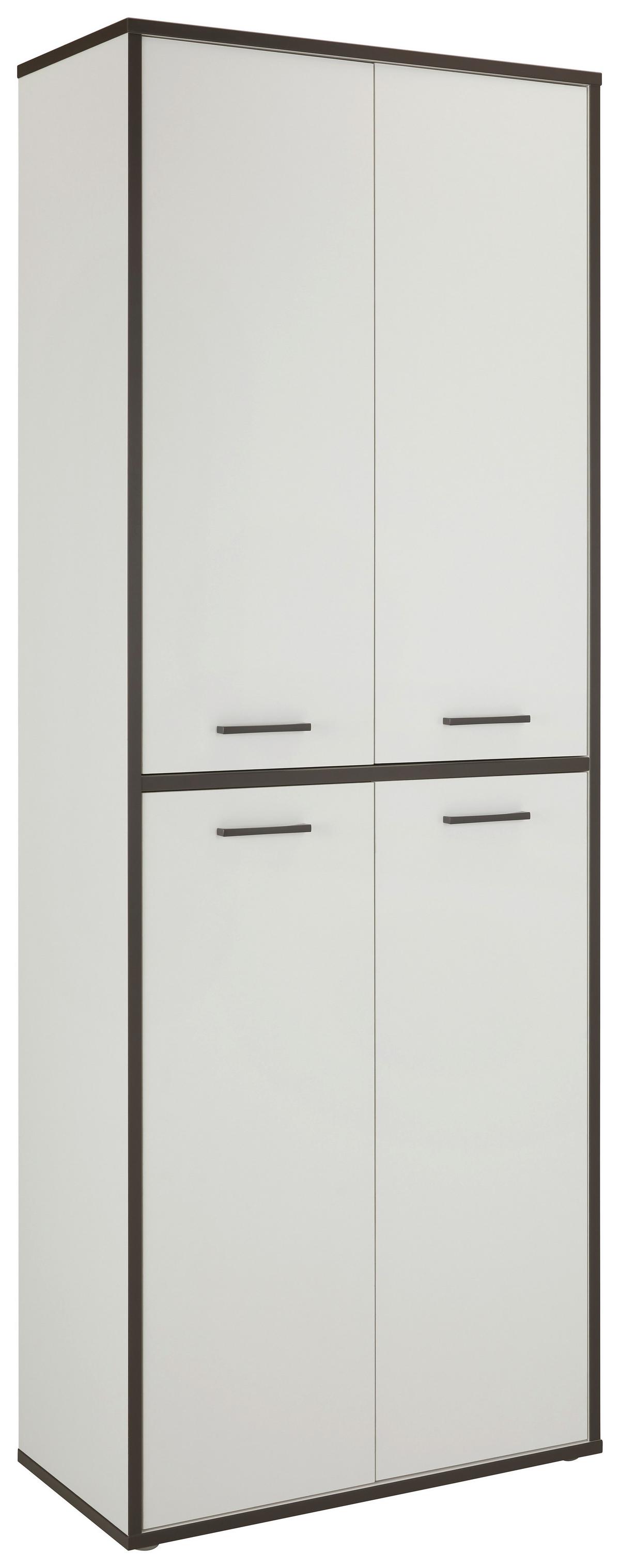 Dulap multifuncțional KEFLAVIK -EXKLUSIV- - alb/gri, Modern, plastic/material pe bază de lemn (84,5/226,4/41,5cm) - Modern Living