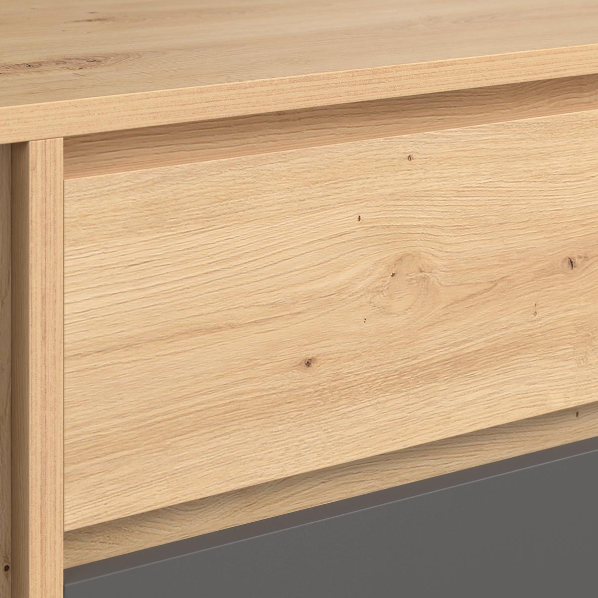 Komoda Caneva - hrast Artisan/crna, Moderno, drvni materijal/plastika (128/86/40,3cm) - Modern Living