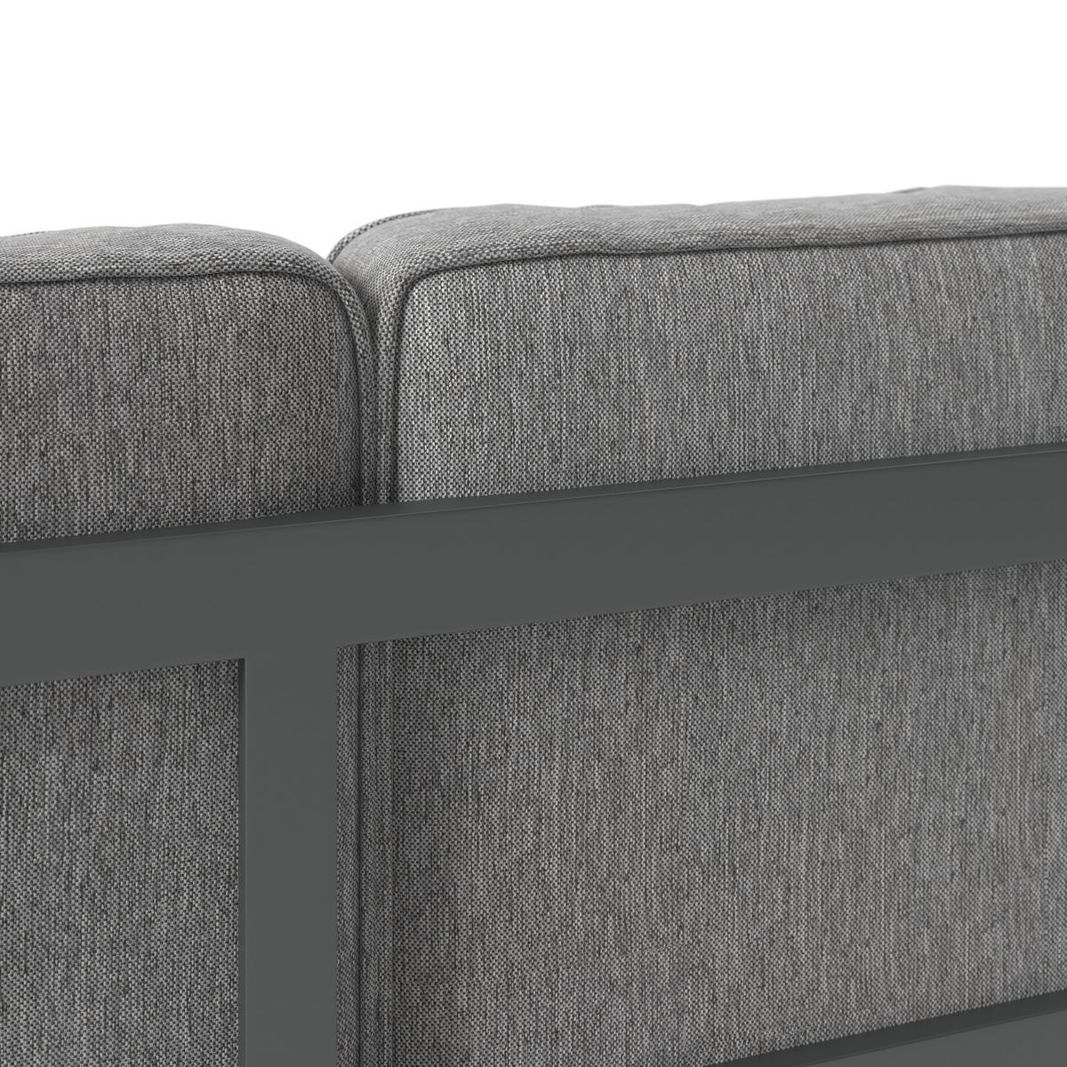 Lounge Garnitura Luzern, Siva, Akacija, 5-Delno - siva/naravne barve, Moderno, kovina/tekstil (190/190cm) - Beldano