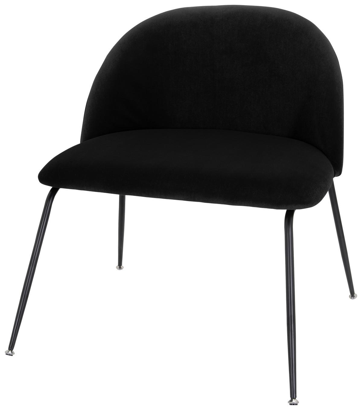Stol Velvo, Črna - črna, Basics, kovina/tekstil (72/80/65cm) - MID.YOU