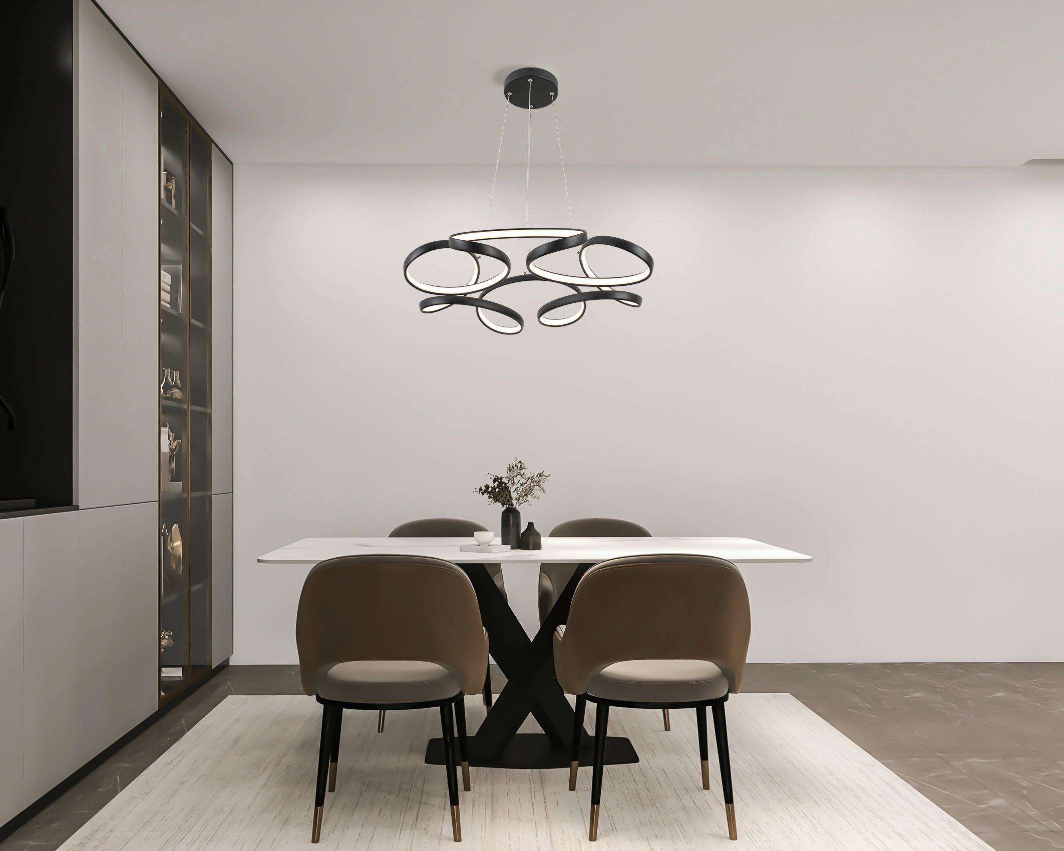 LED-HÄNGLAMPA CRONO -AKT- - svart, Romantik / Lanthus, metall/plast (70/70/120cm) - Premium Living