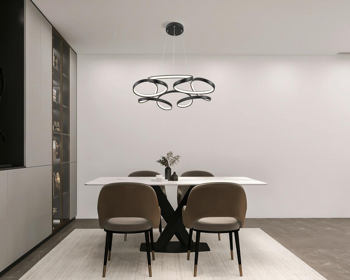 LED-Hängeleuchte Crono in Schwarz max. 24 Watt - Schwarz, ROMANTIK / LANDHAUS, Kunststoff/Metall (70qm) - Premium Living
