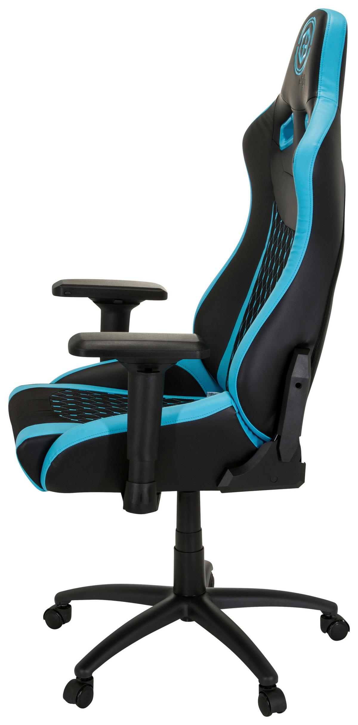 Gaming Stol Gamebreaker Sx 04, Črna, Turkizna - turkizna/črna, Moderno, kovina/umetna masa (74/137/66cm) - MID.YOU