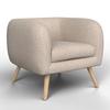 RELAXZETEL BRUNO - Beige/Natuurlijke kleuren, Modern, Hout/Textiel (79/69/75cm) - Bessagi Home