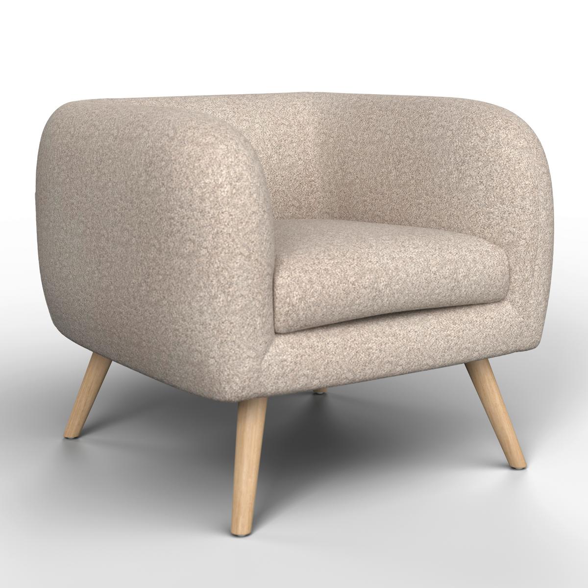 Sessel Bruno Beige Webstoff - Beige/Naturfarben, MODERN, Holz/Textil (79/69/75cm) - Bessagi Home