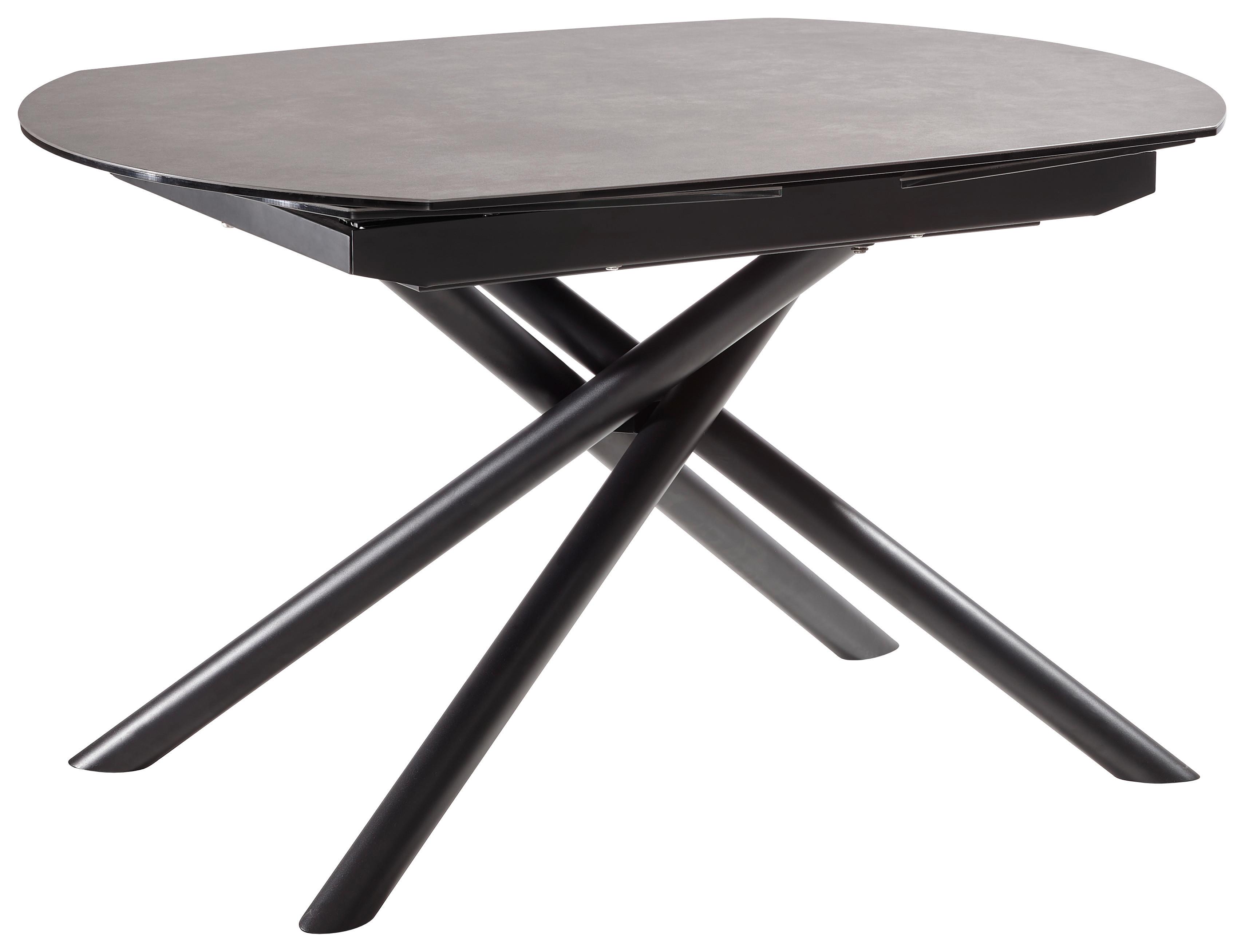 STÓŁ DO JADALNI BINZ -EXKLUSIV- - antracytowy/czarny, Design, metal/szkło (130-190/100/77cm) - Novel