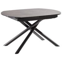 STÓŁ DO JADALNI BINZ -EXKLUSIV- - antracytowy/czarny, Design, metal/szkło (130-190/100/77cm) - Novel