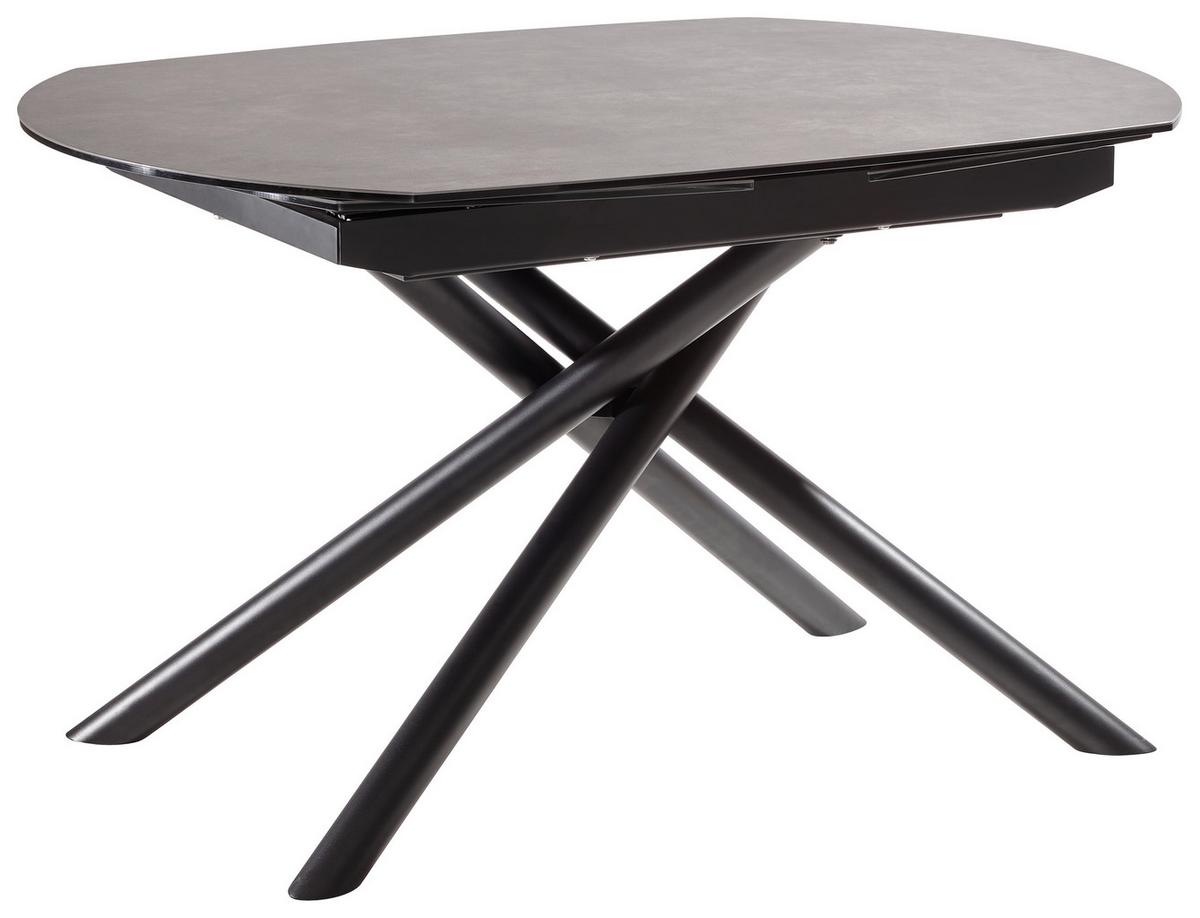 STÓŁ DO JADALNI BINZ -EXKLUSIV- - antracytowy/czarny, Design, metal/szkło (130-190/100/77cm) - Novel