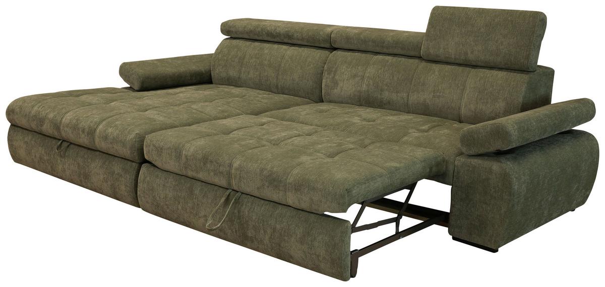 Kutna Garnitura Vegas - šumska zelena/crna, Design, drvo/tekstil (173/294cm) - Modern Living