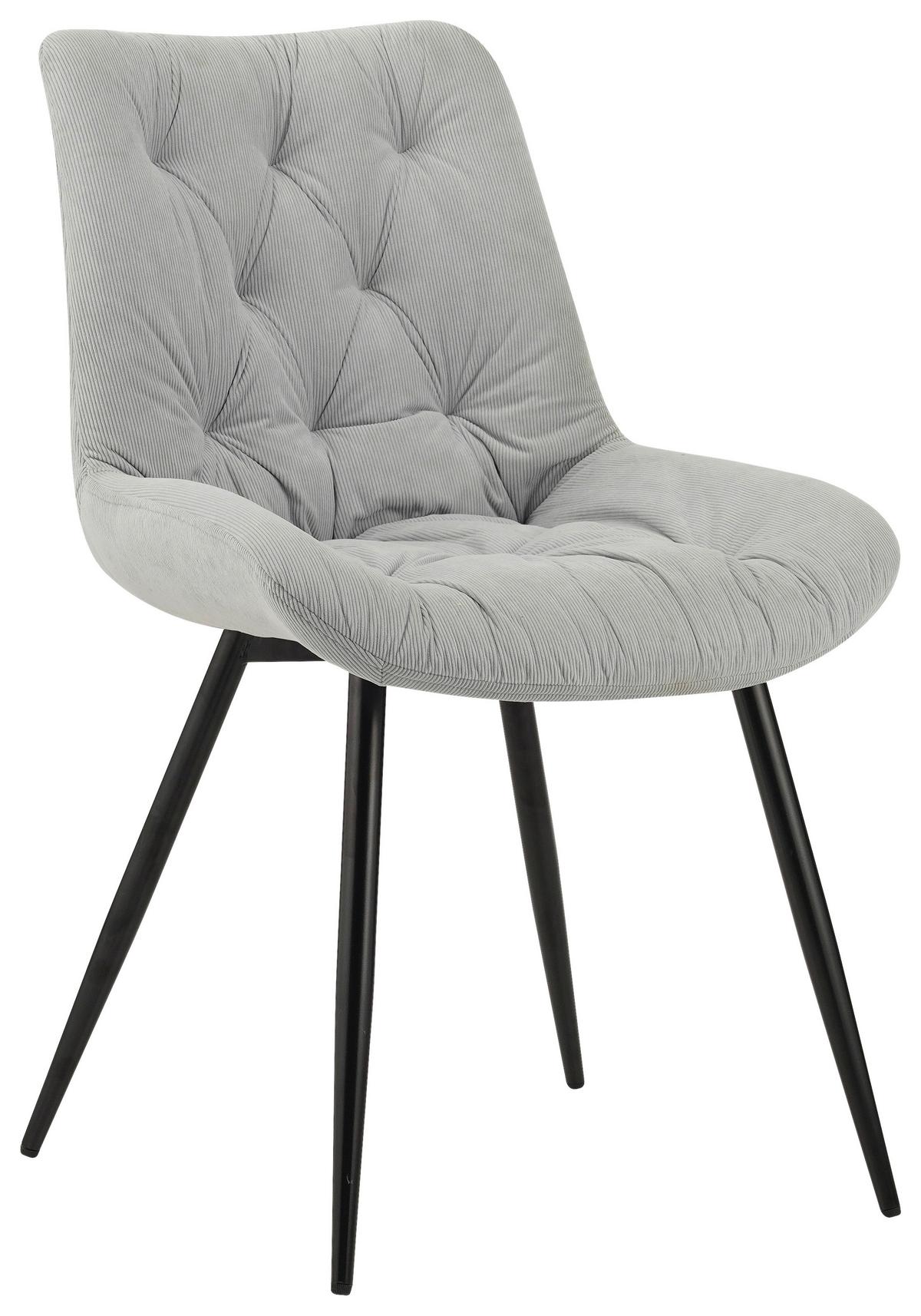 KRZESŁO CLAUDIO - jasnoszary, Design, metal/tkanina (54/85/63cm) - Carryhome