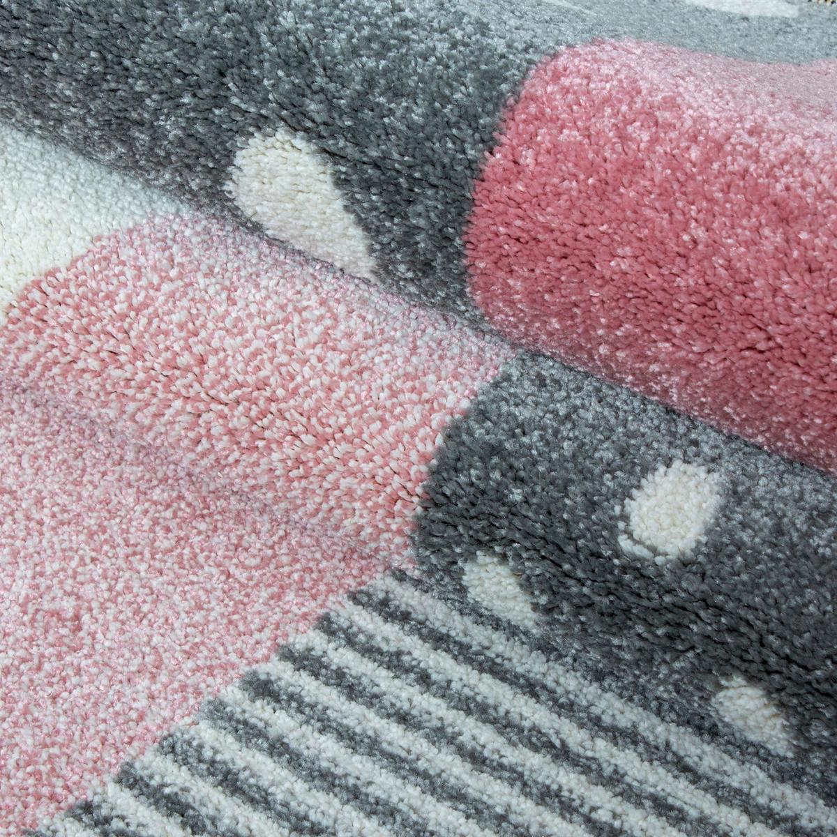 Otroška Preproga Kids, Siva/bela/roza, Ca. 80x150cm - pink/siva, Trend, tekstil (80/150cm) - Ben'n'jen