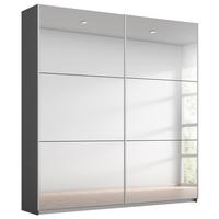 DULAP USI CULISANTE REFLECT - argintiu/grafit, Modern, sticlă/material pe bază de lemn (175/210/59cm)