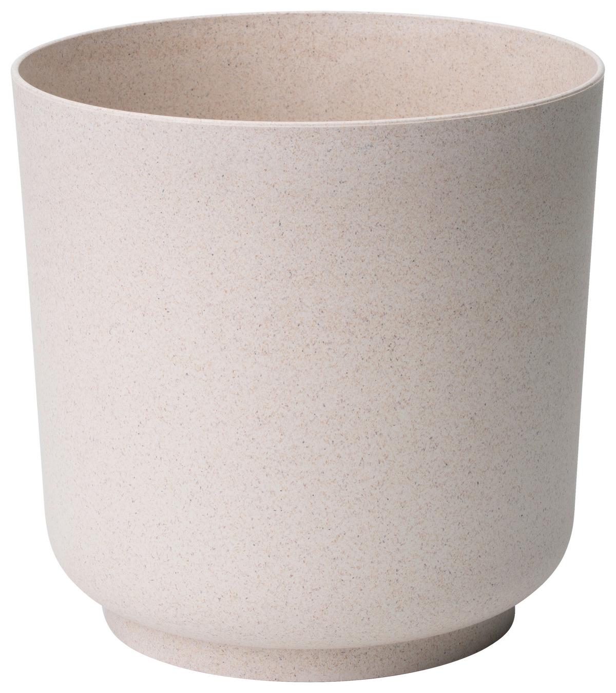 Kaspó Átm./ma.: Kb. 25/25,5cm Ecocare - fehér, Lifestyle, műanyag/fa (25/25,5cm) - ecoTree