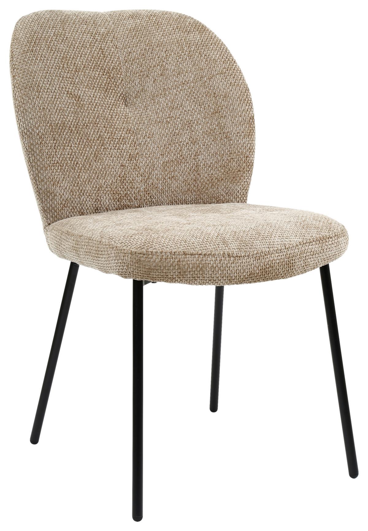 Stuhl Mara Schwarz/Cappuccino - Schlammfarben/Schwarz, Lifestyle, Holz/Textil (52/87/64cm) - Mömax