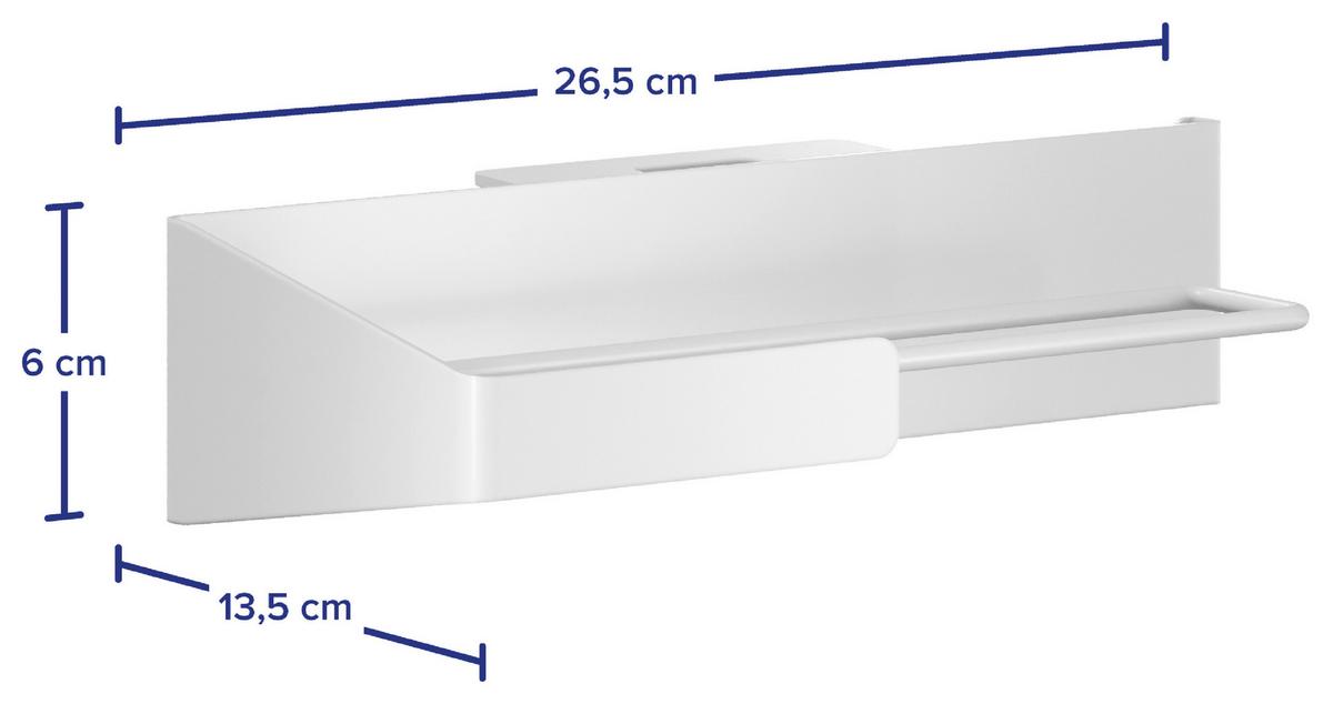 UCHWYT NA RĘCZNIK PAPIEROWY KITCHEN - biały, Basics, tworzywo sztuczne/metal (26,5/6/13,5cm) - Tesa