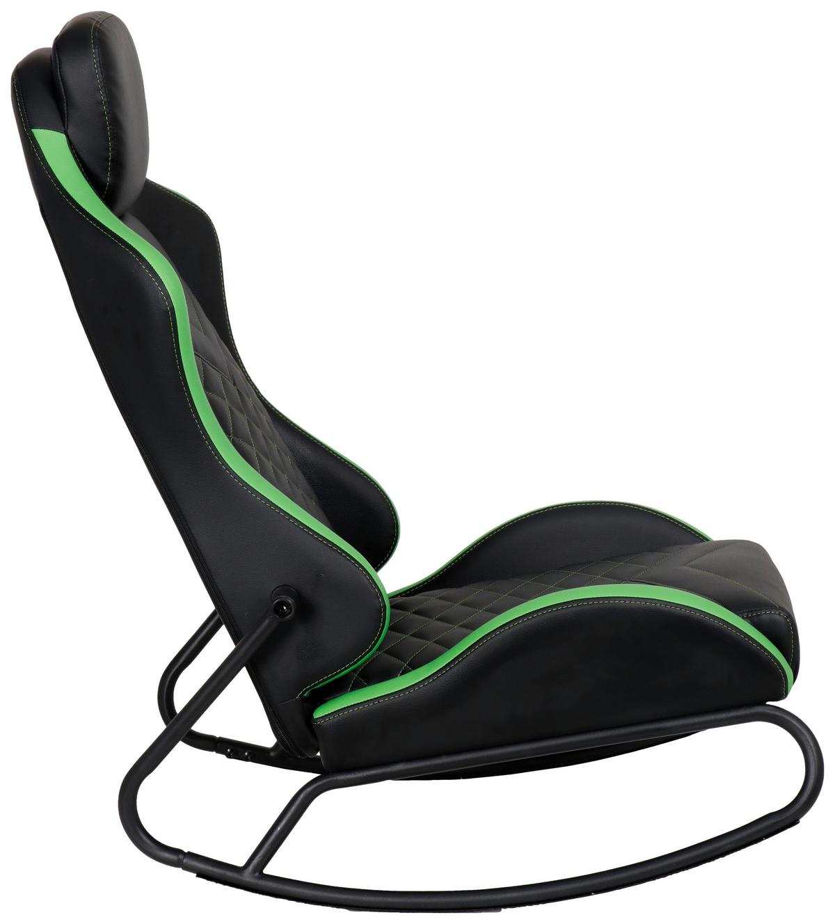 Gaming Stol Jacky - črna/zelena, Moderno, kovina/tekstil (48/88/71cm) - Mömax