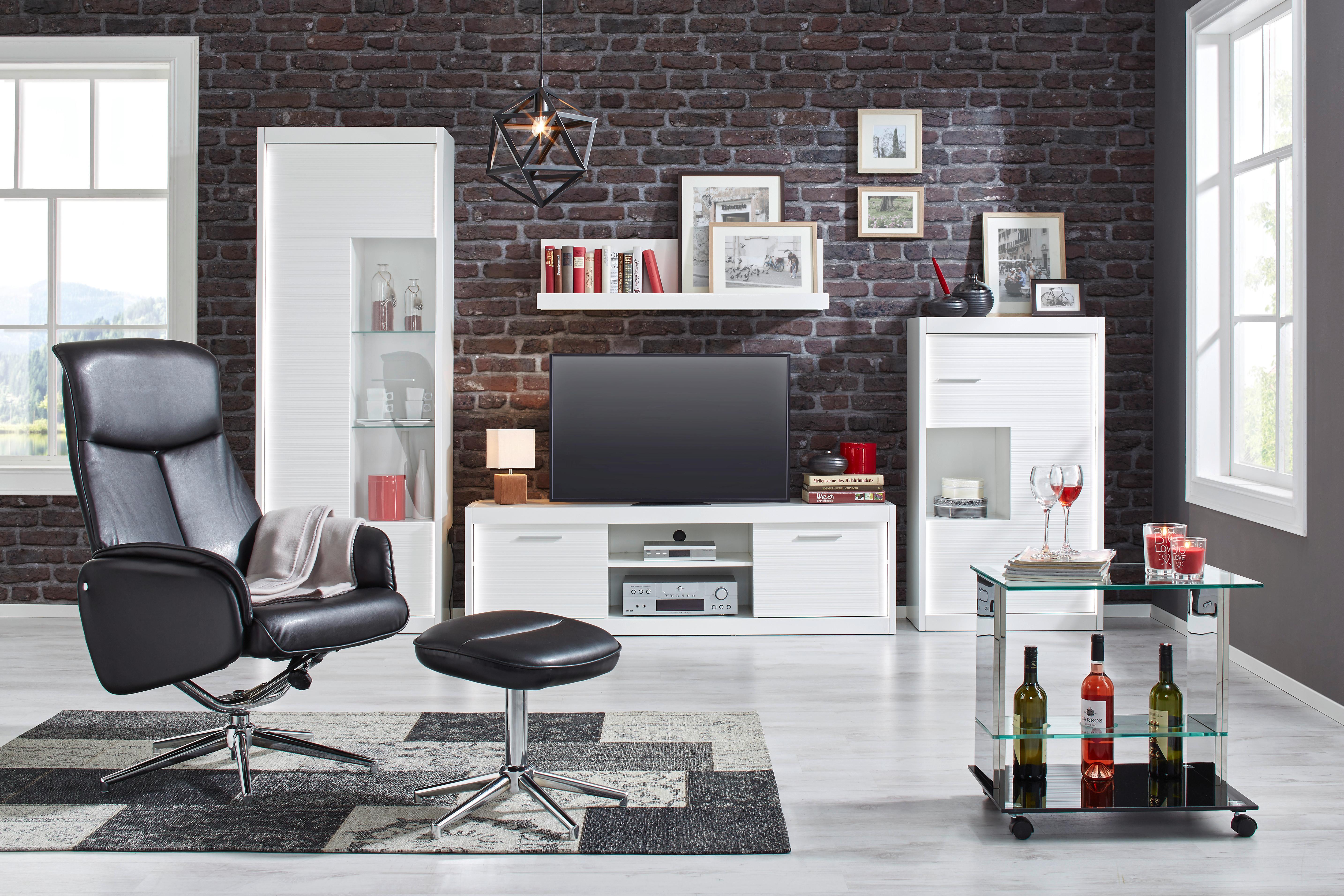 Dnevni Regal Lenny, Bela - srebrne barve/bela, Moderno, kovina/leseni material (300/190/35-42cm) - Premium Living