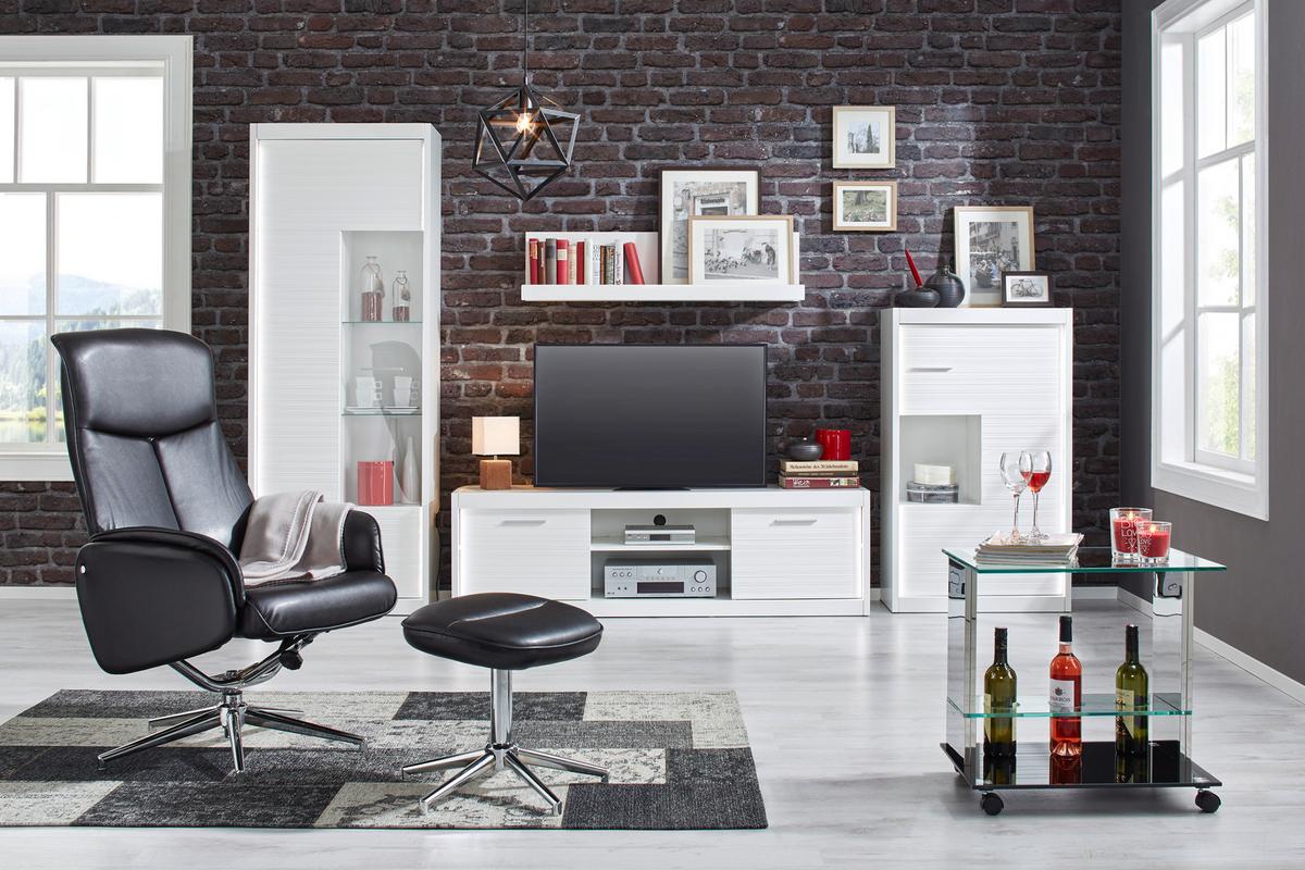 Dnevni Regal Lenny, Bela - srebrne barve/bela, Moderno, kovina/leseni material (300/190/35-42cm) - Premium Living