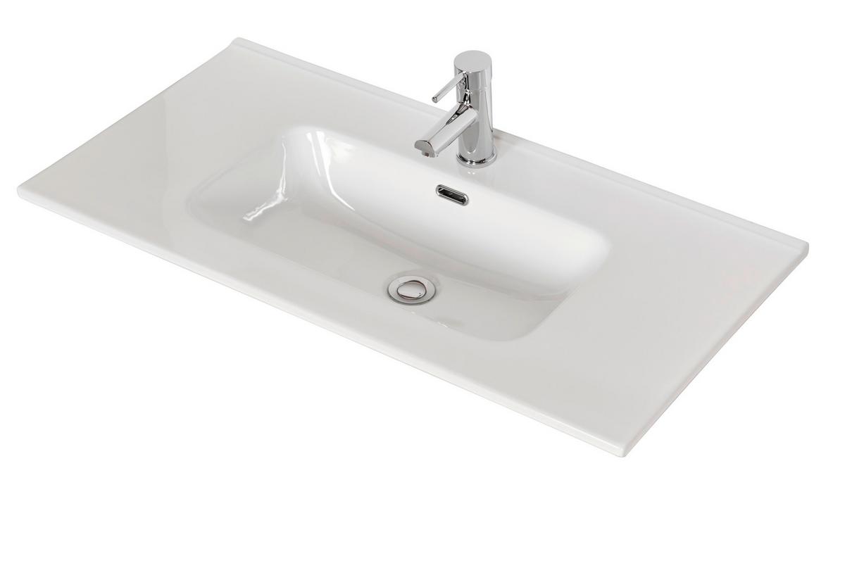 Umivalnik Denia - bela, Konvencionalno, keramika (90/18/46cm) - Mömax
