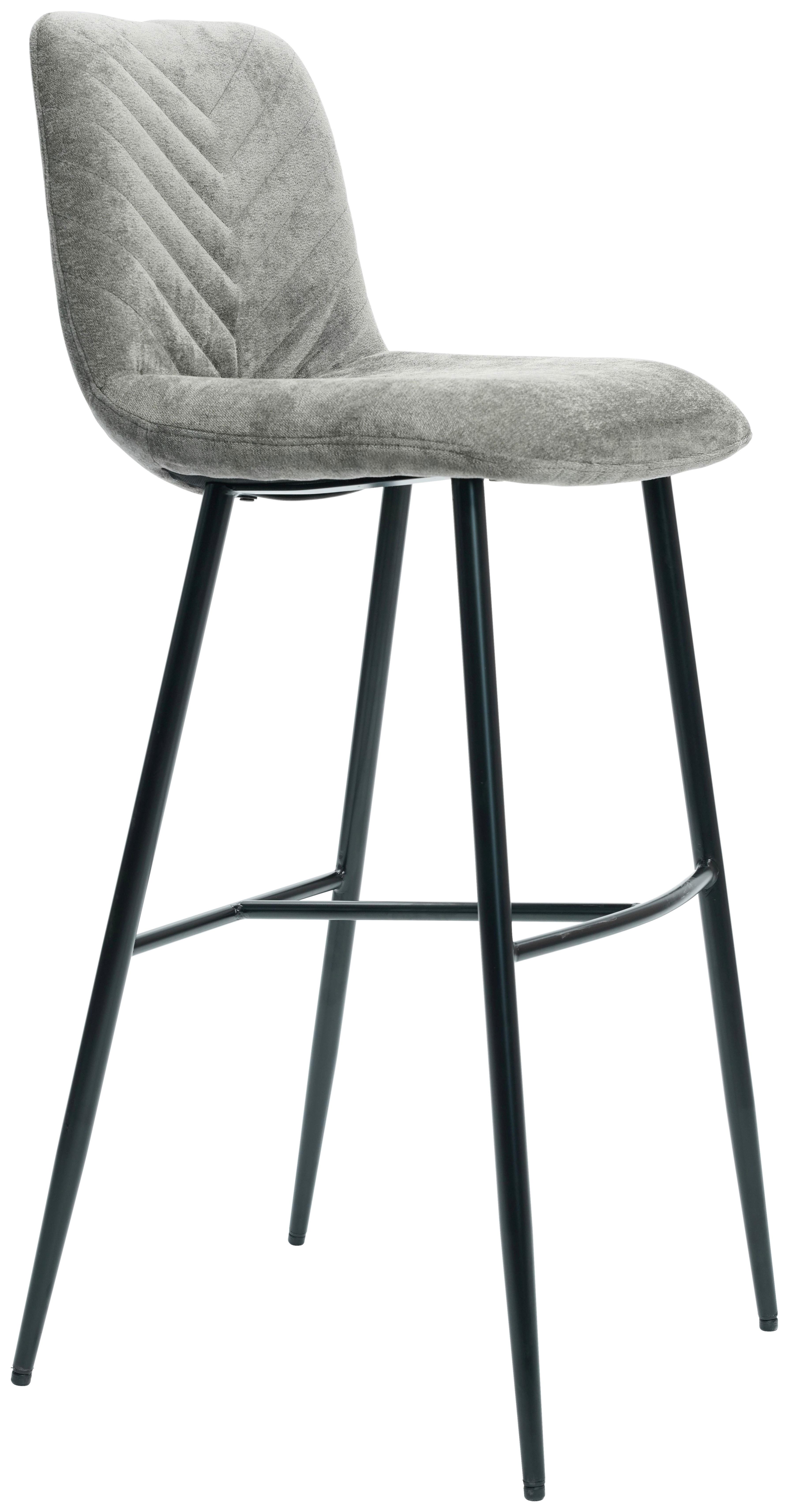 STOŁEK BAROWY ARROW - ciemnoszary/czarny, Design, metal/tkanina (43/110/52cm) - Xora