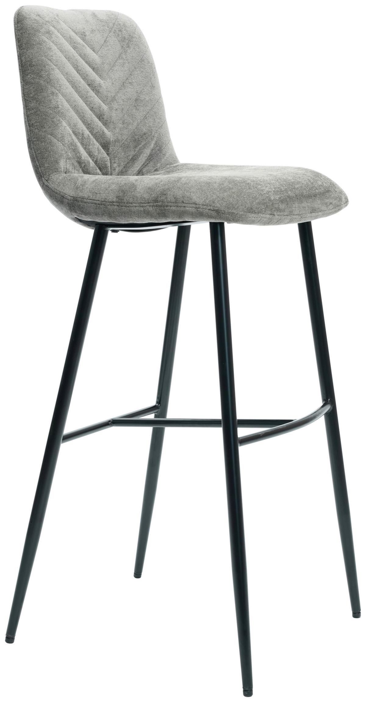 STOŁEK BAROWY ARROW - ciemnoszary/czarny, Design, metal/tkanina (43/110/52cm) - Xora